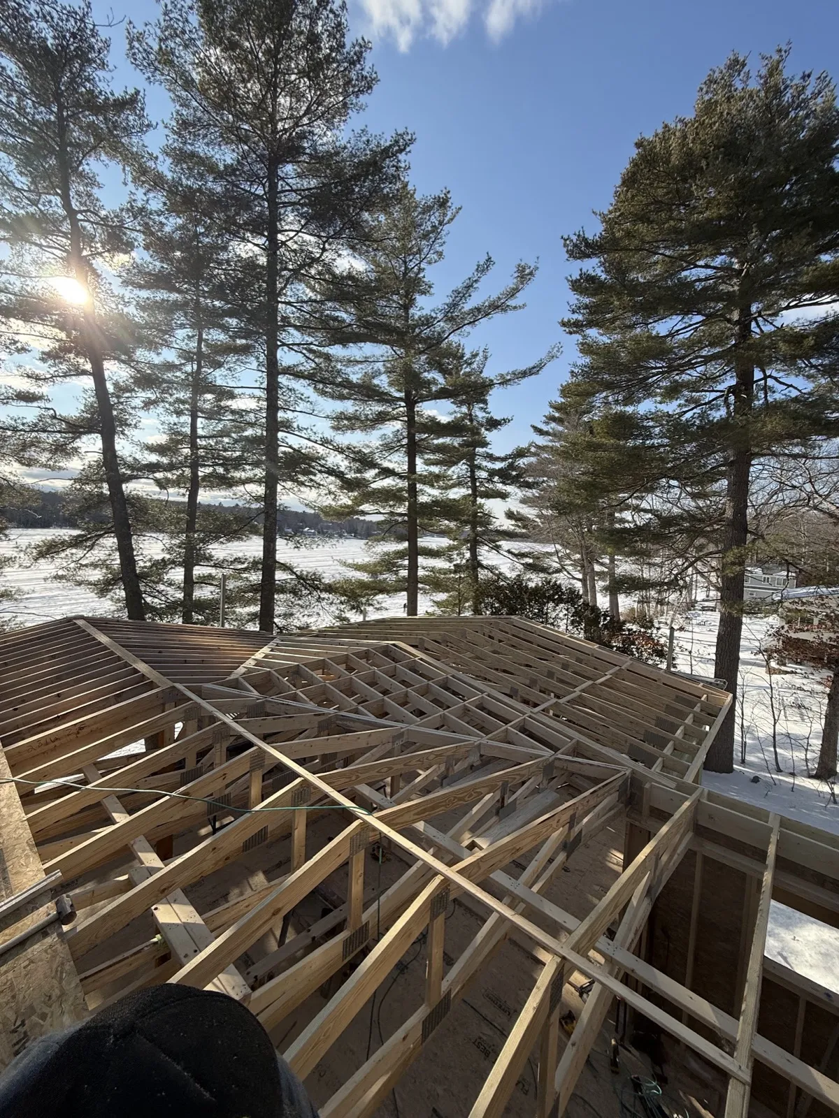New home framing on a general contracting job in Lyman, Maine